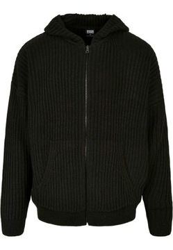 C5E026 CZARNY SWETER ROZPINANY Z KAPTUREM URBAN CLASSICS L