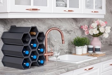 Stojak na wino butelki Qvant antracyt