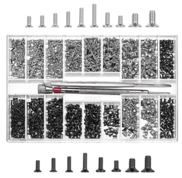 Zestaw mini śrubek śruby 1530 szt m1,2 m1,4 m2 krzyżakowe organizer zestaw