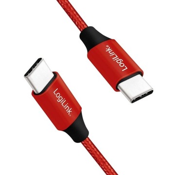 Kabel USB C - USB C mocny 3A w oplocie długość 1m