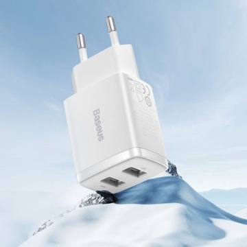 БЫСТРОЕ МОЩНОЕ СЕТЕВОЕ ЗАРЯДНОЕ УСТРОЙСТВО BASEUS 2X USB 10 Вт
