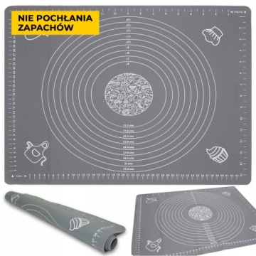 СИЛИКОНОВЫЙ КОВРИК ДЛЯ ЗАМЕШИВАНИЯ ТЕСТА XL 65х45 см С МЕРКОЙ