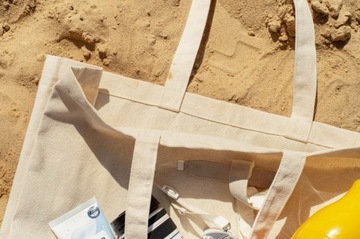 СУМКА ИЗ ПЛОТНОГО ХЛОПКА 38х8х8х42 см ЭКРУ 220г для покупок ДНО И СТОРОНЫ ЭКО