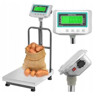 WAGA ELEKTRONICZNA DO 150kg 30x40 MAGAZYNOWA PLATFORMOWA 150kg Z OPARCIEM