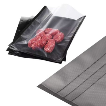 Grube czarne worki moletowane B-VAC 25x35cm do pakowarek - 50 sztuk LAVA