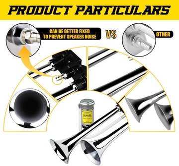 Звуковой сигнал с компрессором для любого автомобиля 12В Gampro 150дБ хром