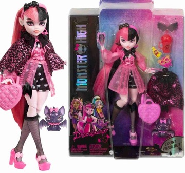 Monster High Draculaura Mattel lalka + zwierzątko + akcesoria zestaw
