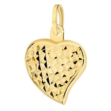 ZŁOTA ZAWIESZKA DIAMENTOWANA pr. 585 SERCE 14k