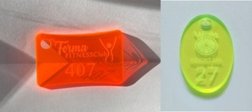 брелок БРЕЛКИ цифры оргстекло FLUO 3х5 см полупрозрачный 10 шт.