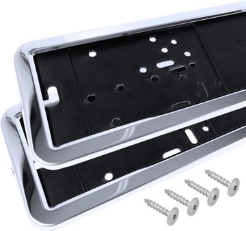 РАМКИ НОМЕРНОГО ЗНАКА НЕРЖАВЕЮЩАЯ СТАЛЬ ХРОМ НАБОР РАМОК 2 ШТ.