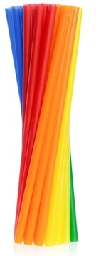 Rurki słomki plastikowe Mix kolorów 200 sztuk