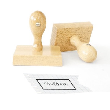 Stempel ręczny 70x50mm pieczątka tradycyjna TWOJE LOGO tekst decupage WZORY