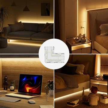 Złączka kątowa do taśm COB LED 8mm łącznik 90° zacisk szybki montaż klikana