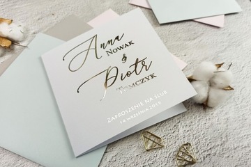 Zaproszenia Ślubne Na Ślub Złocone Glamour Geometr