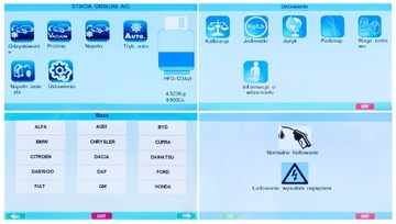 AC-ECO Станция кондиционирования воздуха «Купчик», хладагент R134A R1234YF Меню PL Автомат.