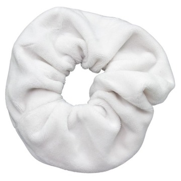 (aurora) G300w GUMKA FROTKA SCRUNCHIE, welur, BIAŁA
