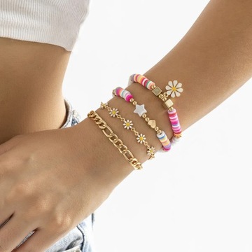 Набор браслетов из бисера с милым цветком ромашки для женщин