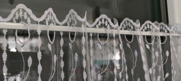 OZDOBA KUCHENNA OKNA ZAZDROSKA KUCHENNA GIPIURA BIAŁA 60 cm listki DEKOR