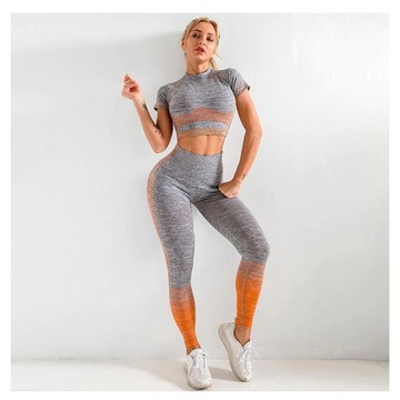 M LEGGINSY TOP STRÓJ FITNESS PUSH UP WYSOKI STAN