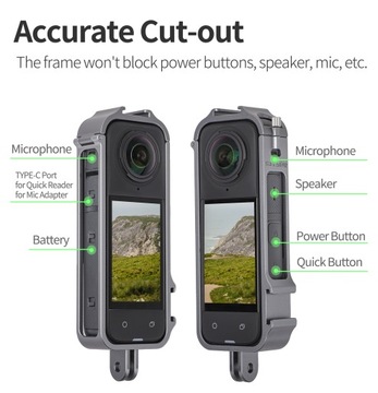 РАМА ИЗ АЛЮМИНИЕВОГО СПЛАВА ЗАЩИТНАЯ РАМА ДЛЯ INSTA360 X4