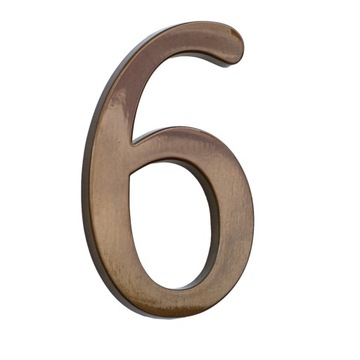 НОМЕР ДОМА, ЦИФРЫ ДЛЯ ДОМА, БУКВЫ коричневые транс 6