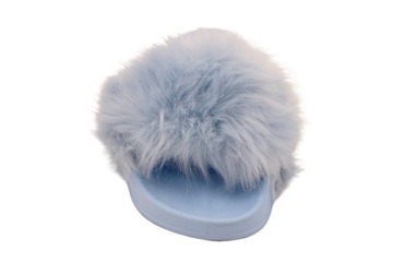 ZD800-96 ТАПОЧКИ НЕОНОВЫЕ С МЕХОМ СИНИЕ R38