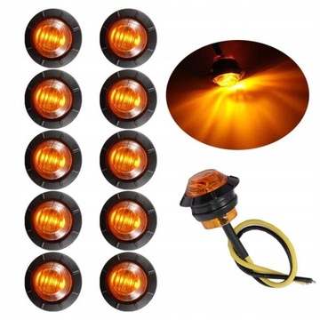10x Lampy obrysówki diodowe 3LED 12V/24V