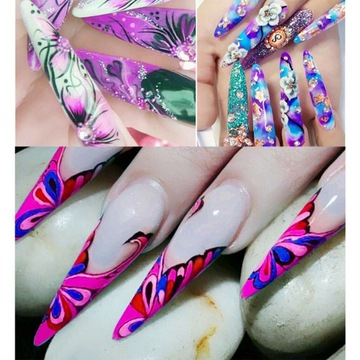 ZESTAW DO MANICURE FRANCUSKIEGO PEŁNE POKRYCIE SZTUCZNYCH PAZNOKCI AKRYLOWYCH