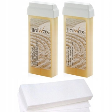 ItalWax 2x WOSK DO DEPILACJI W ROLCE ZINC OXIDE 100 ml + PASKI