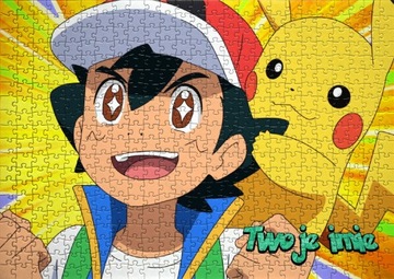 Puzzle Pokemon Detektyw Pikachu A4 110el + imię GRATIS - RÓŻNE WZORY