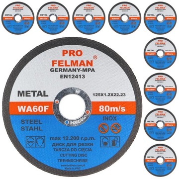 10X Tarcza do cięcia PRO-FELMAN 125x1.2x22.23
