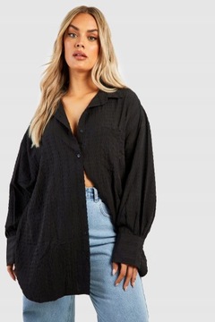 Boohoo NG2 rjy čierna košeľa oversize textúra 54