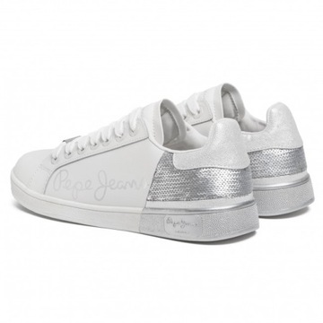 PEPE JEANS ADIDASY BIAŁE BROMPTON SEQUINS (37)