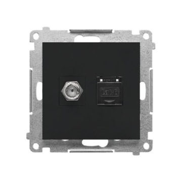 Simon 55 gniazdo SAT+RJ TASFRJ45.01/149 czarne