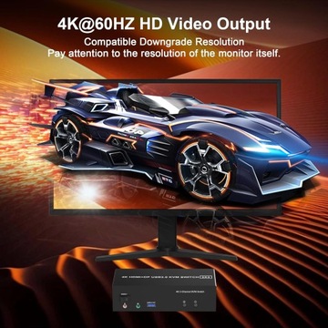 RYTAKI PRO USB 3.0 KVM-ПЕРЕКЛЮЧАТЕЛЬ ТРОЙНОЙ АДАПТЕР DISPLAYPORT PRO