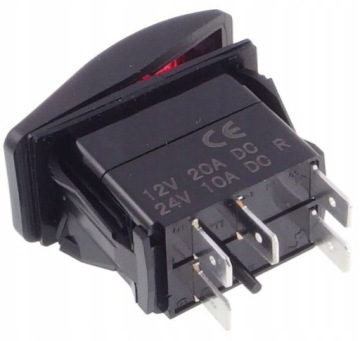 Переключатель Carling ON-OFF 2-poz 5-pin красный, SW-CSW-8-RED