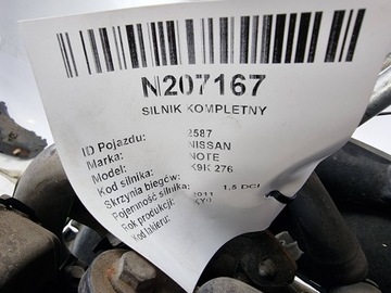 MOTOR KOMPLETNÍ K9K276 NISSAN NOTE