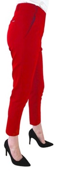 Spodnie damskie SIGMA 7/8 eleganckie czerwone w kant .42