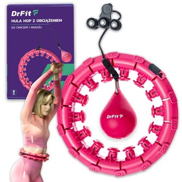 HULA HOP Odchudzające z Obciążeniem Wypustkami Fitness Trwałe Różowe DrFit