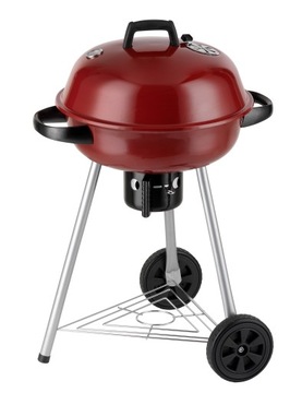 GRILL WĘGLOWY KULISTY ROCKFORD CZERWONY śr. 55 cm