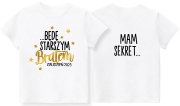 Koszulka Mam sekret Będę starszym bratem r. 146