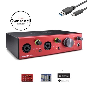 Аудиоинтерфейс Focusrite Clarett+ 2 Pre WAW