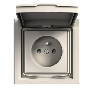 Одинарная розетка IP44 кремовая Asfora EPH2800323