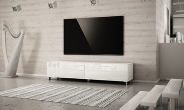 SZAFKA RTV STOJĄCA 140 CM BIAŁY POŁYSK