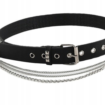 Punk rockowy pasek z ćwiekami biały rozmiar S