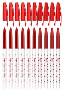 10x DŁUGOPIS W GWIAZDKI TOMA SUPERFINE CZERWONY