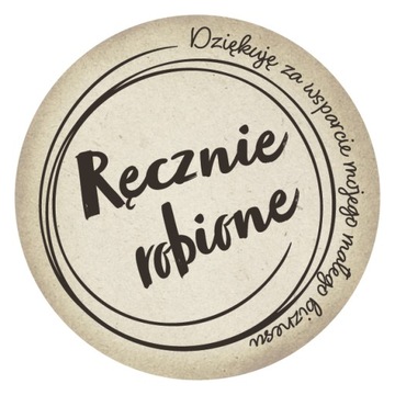 20 szt 5cm x 5cm naklejki Ręcznie Robione Dziękuję