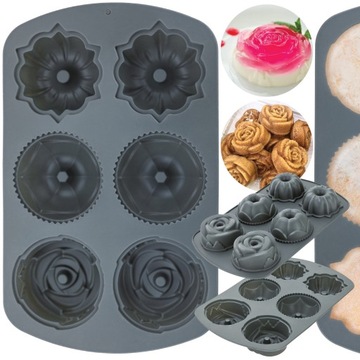FOREMKI NA BABECZKI forma do muffinek do pieczenia na 6 babeczek foremka