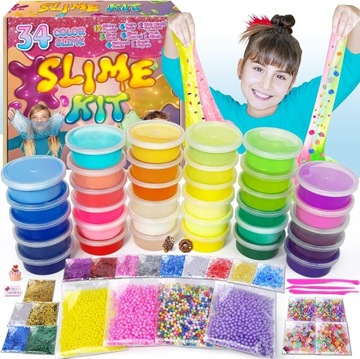 DUŻY ZESTAW DO ROBIENIA GLUTÓW SZLAMU ZABAWKA DIY KREATYWNA ZRĘCZNOŚCIOWA
