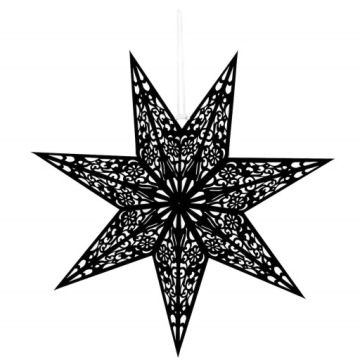 БОЛЬШАЯ ПОДВЕСНАЯ ЗВЕЗДА ЧЕРНАЯ 50см РОЖДЕСТВЕНСКАЯ 3D